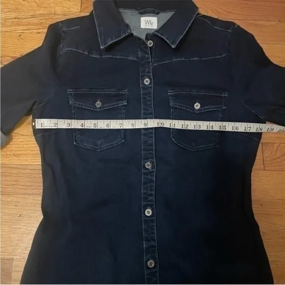 WashLab Denim Dress Size Medium - Picture 4 of 7